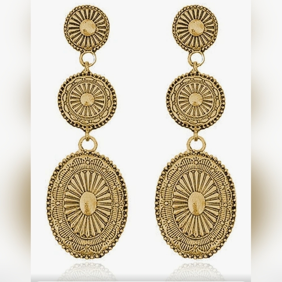 Gold Dangle Earrings - Picture 1 of 1
